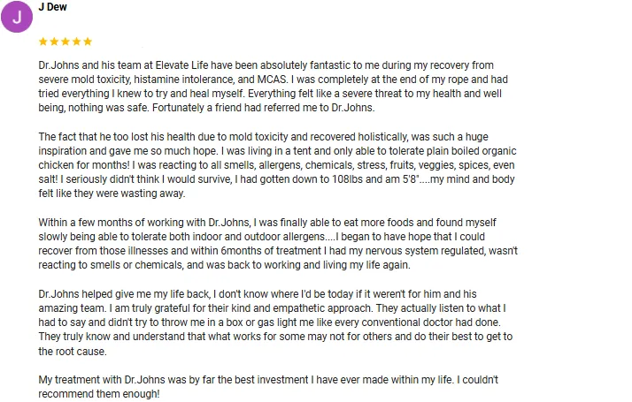 Integrative Medicine Annapolis MD J Dew Screenshot Testimonial